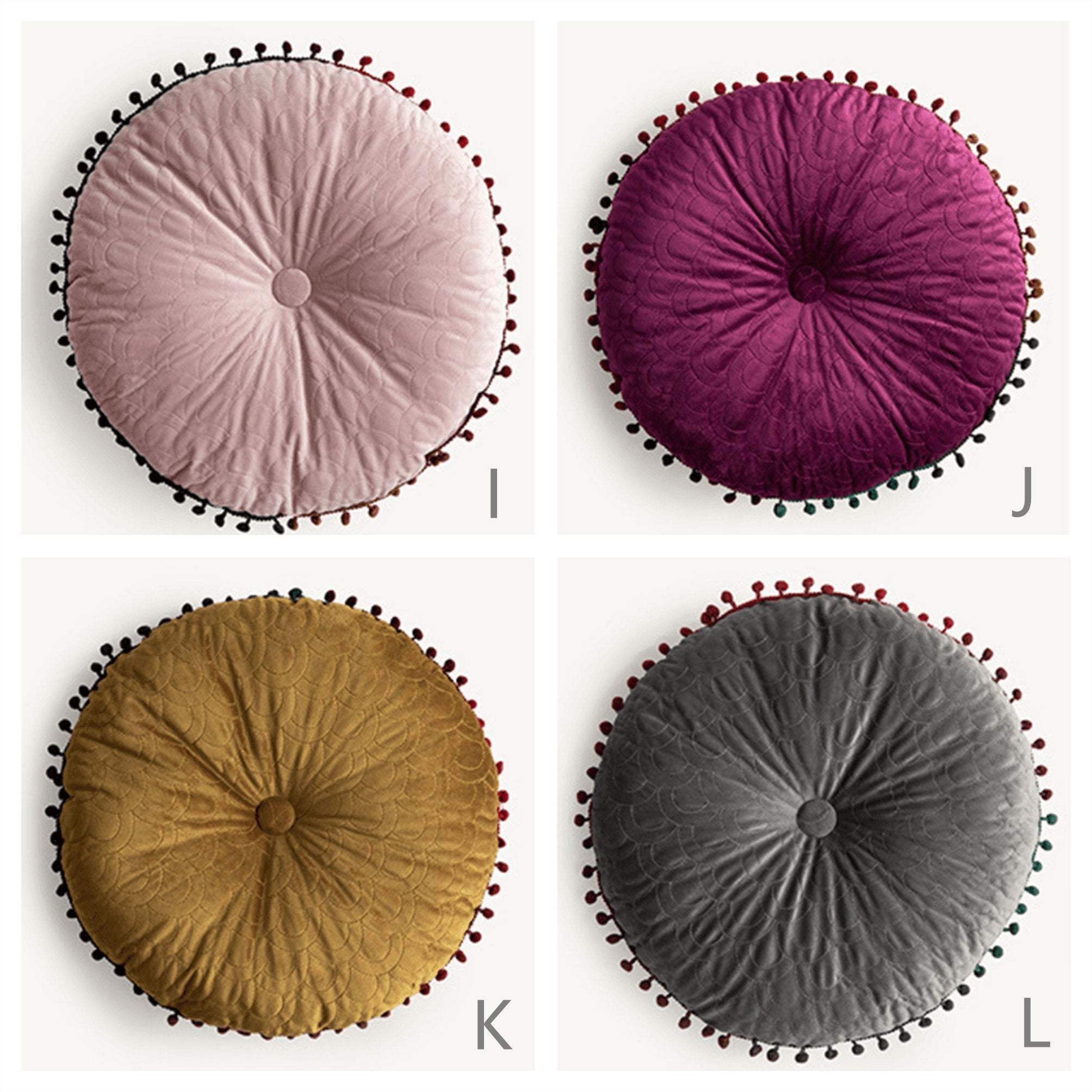 Best seller - Velvet seat cushion-Multi-color velvet sofa cushion- sofa cushion-floor cushion-floor pillow-Circle cushions-thick seat pad