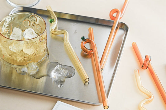 Twisted glass straw, bar straw, party straw glass, coloring reusable straw, cute straw for party, cold drink tumbler straw