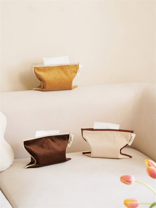 Vintage tissue bag - corduroy tissue bag - bedroom tissue bag - storage box - simple tissue bag - living room tissue bag