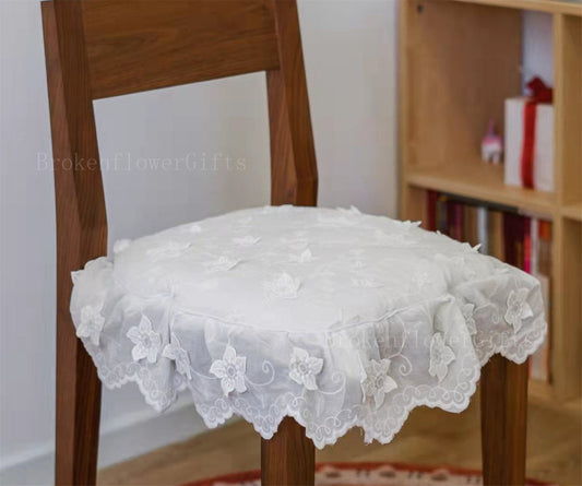Chair seat pad with ties - wedding chair cover with insert