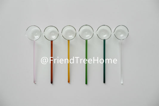 Creative Colorful Glass Spoon - Long Handle Spoon