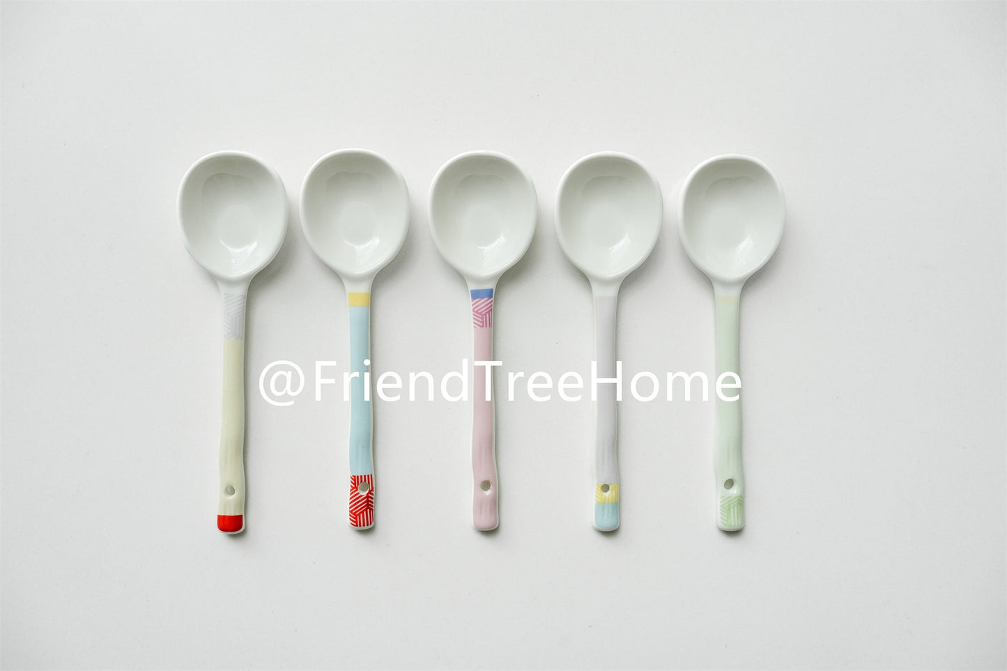 5 PCs ceramic spoons set