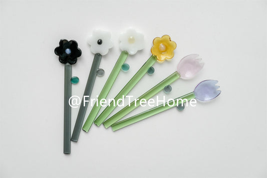 Creative Colorful Glass Spoon - Cocktail Spoons